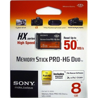 Sony MSHX8B 8GB Memory Stick PRO-HG Duo 1 Sony MSHX8B 8GB Memory Stick PRO-HG Duo